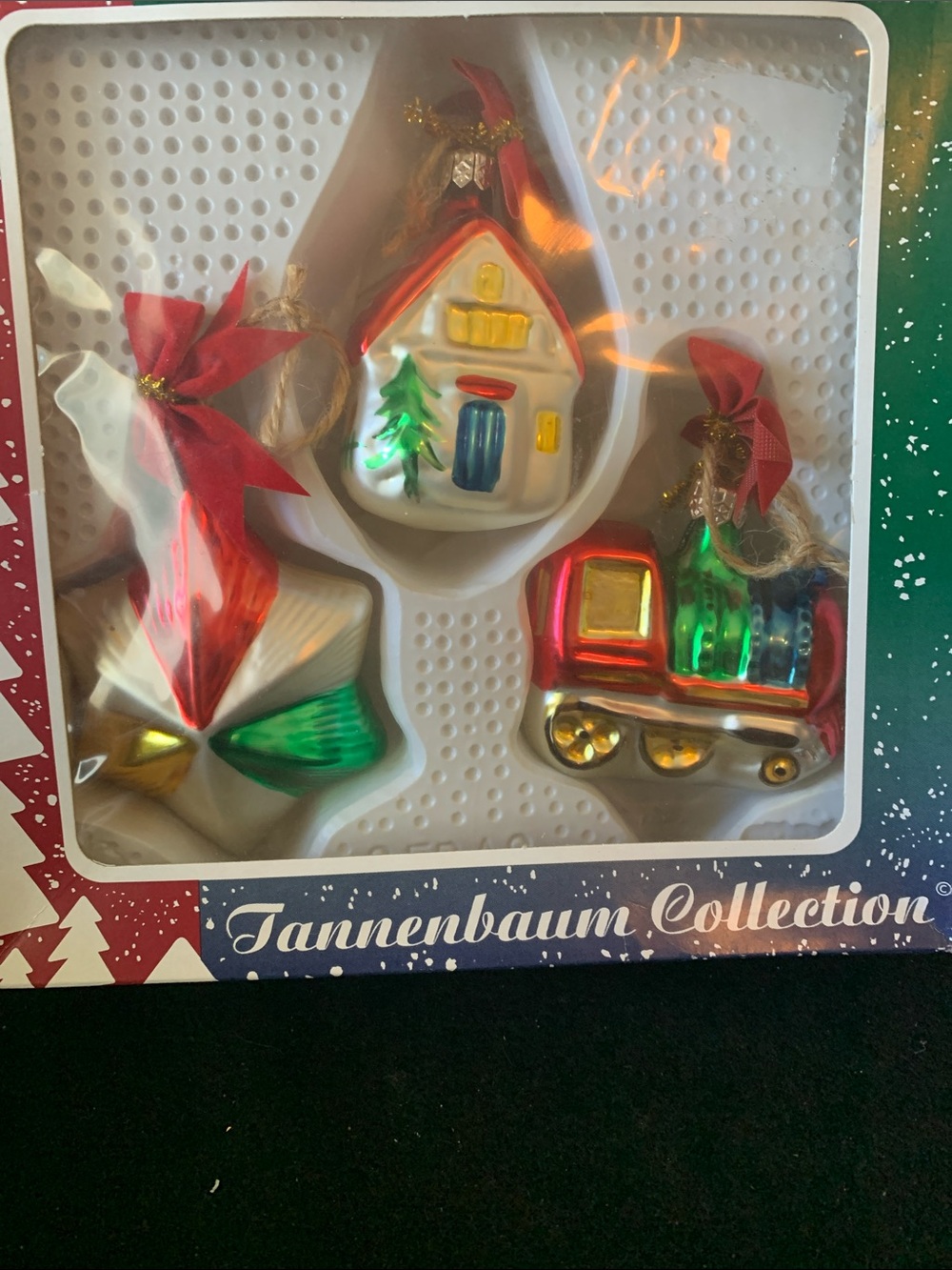 Tannenbaum Collection Red & Green Glass Christmas Ornaments - Unbranded